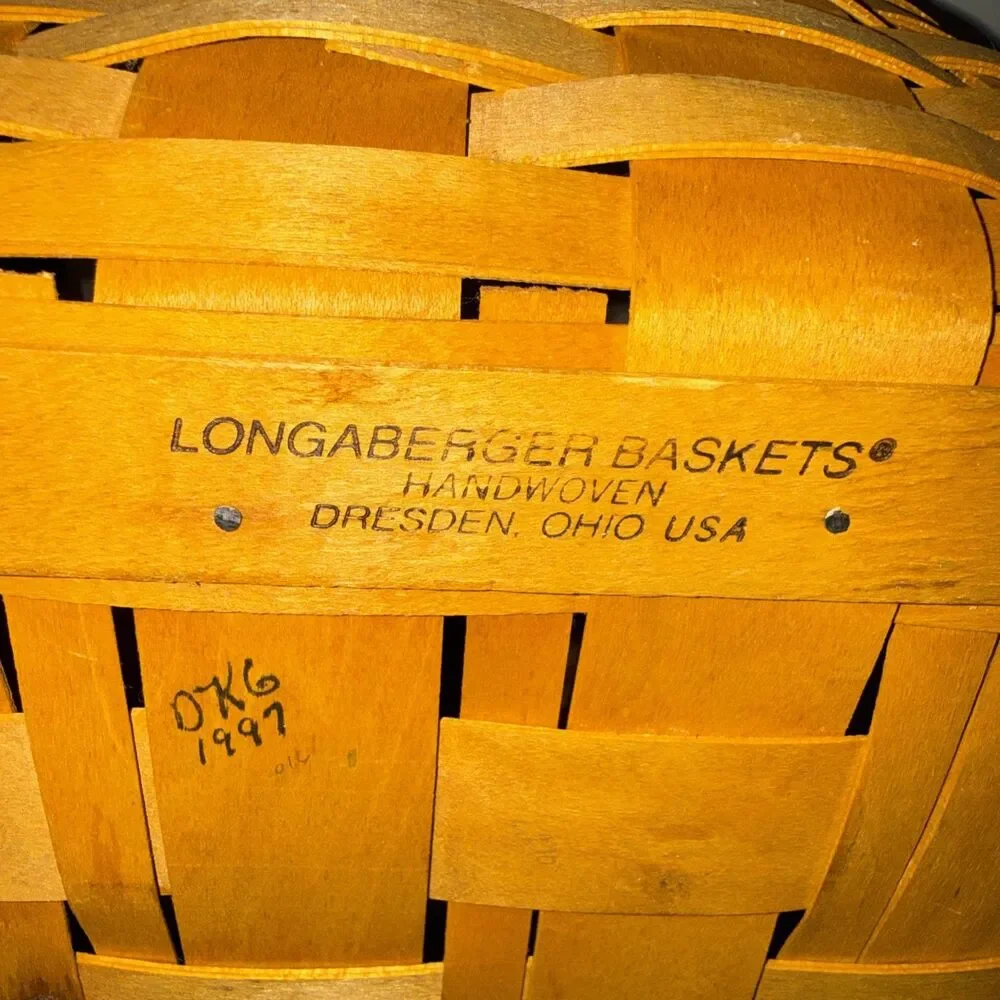 1997 Large Round Longaberger Fruit Basket W/O Liner Or Lid